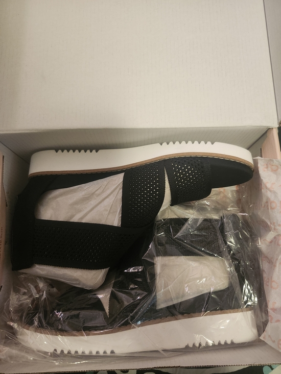 Easy Spirit Shoes - Easy Spirit Black Knit Slip-On Platform Clogs with White Sole